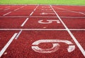 Red athletic track