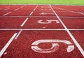 Red athletic track Royalty Free Stock Photo