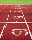 Red athletic track Royalty Free Stock Photo