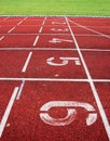 Red athletic track