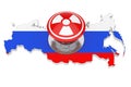 Red Atomic Bomb Launch Nuclear Button with Radiation Symbol over Royalty Free Stock Photo