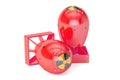 Red Atomic Bombs, 3D rendering Royalty Free Stock Photo
