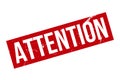 Red Attention Rubber Grunge Stamp - Vector Royalty Free Stock Photo
