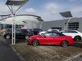 Red Audi Supercar at Dealership Royalty Free Stock Photo