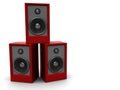 Red audio speakers Royalty Free Stock Photo