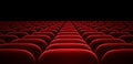 Red auditorium or cinema hall arm chairs Royalty Free Stock Photo