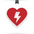 Red automated external defibrillator. Aed Royalty Free Stock Photo