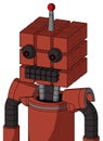 Red Automaton With Cube Head And Keyboard Mouth And Red Eyed And Single Led Antenna Royalty Free Stock Photo