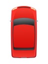 Red automobile. View from above. Modern car. Cartoon cute style illustration. Object isolated on white background Royalty Free Stock Photo