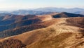 Red autumn in a Carpathian mountains. Borzhava ridge. National park of Ukraine.