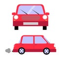 Red avto front view side view vector Royalty Free Stock Photo