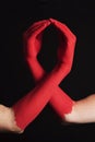 Red awareness ribbon for the fight against AIDS