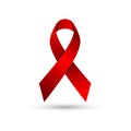 Red awareness ribbon vector illustration. world aids day campaign Royalty Free Stock Photo