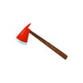 Red axe, equipment of firefighter vector Illustration on a white background