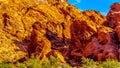 Red Aztec Sandstone Mountains in the Valley of Fire State Park in Nevada, USA