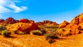 Red Aztec sandstone rock formations in the Valley of Fire State Park, Nevada,USA Royalty Free Stock Photo