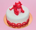 Red baby dragon birthday cake