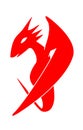 Red Baby Dragon Logo Emblem - PNG Raster Design