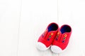 Red baby shoes Royalty Free Stock Photo