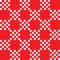 White squares on red background geometric pattern