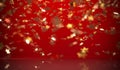Red Background With Falling Gold Conffeti Royalty Free Stock Photo