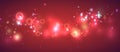 Red background with flares, bokeh, light and shining, vector illustration Royalty Free Stock Photo