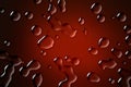 Red background with glossy water drops abstract liquid texture Royalty Free Stock Photo