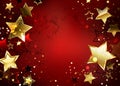 Red background with gold stars Royalty Free Stock Photo