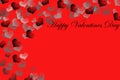 Red background with gradient hearts and Happy Valentine`s day Royalty Free Stock Photo