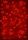 Red background with hearts.