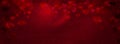 Red background with hearts bokeh Royalty Free Stock Photo