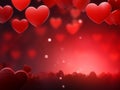 Red background with hearts for Valentine's Day with blur effect Royalty Free Stock Photo