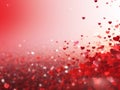 Red background with hearts for Valentine's Day with blur effect Royalty Free Stock Photo