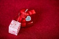 background image and gift box Valentine`s Day concept Royalty Free Stock Photo