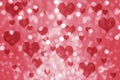 Red background with light dots and hearts