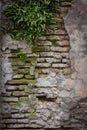 Red background of old vintage brick wall texture. Royalty Free Stock Photo