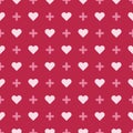 Red Background Pattern And Seamless Heart Shapes