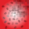 Red background with scattering puzzle