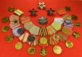 Still life with military awards of the USSR and China.