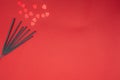 Red background sparklers hearts new year celebration Christmas Saint Valentin Royalty Free Stock Photo