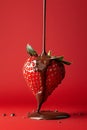 Red Background Strawberry Chocolate Drizzle Illustration Royalty Free Stock Photo