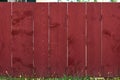 Red Background texture of old white painted wooden lining boards wall Royalty Free Stock Photo