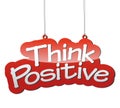 Red background think positive