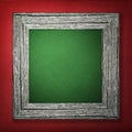 Red background with wooden frame Royalty Free Stock Photo