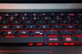 Red Backlit Computer Gaming Keyboard Action Gamer Equipment Cont Royalty Free Stock Photo