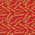 Red bacon vector textile print food seamless pattern.