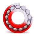 The red ball bearing. Cutted ball bearing on a white background Royalty Free Stock Photo