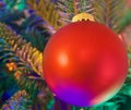 Red ball Christmas tree decoration Royalty Free Stock Photo