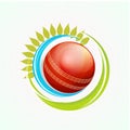 Red ball for Cricket sports concept. Royalty Free Stock Photo