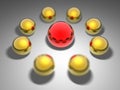 Red ball leader conceept Royalty Free Stock Photo